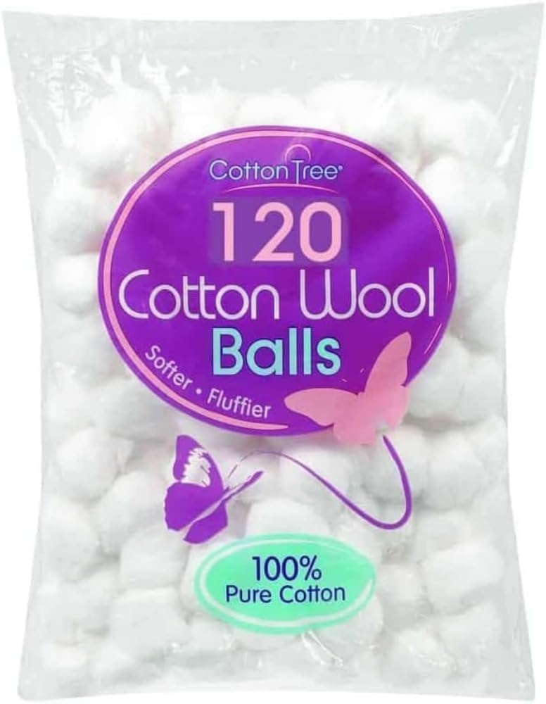 COTTON TREE 100% Pure Cotton, Super Soft, Pack of 120