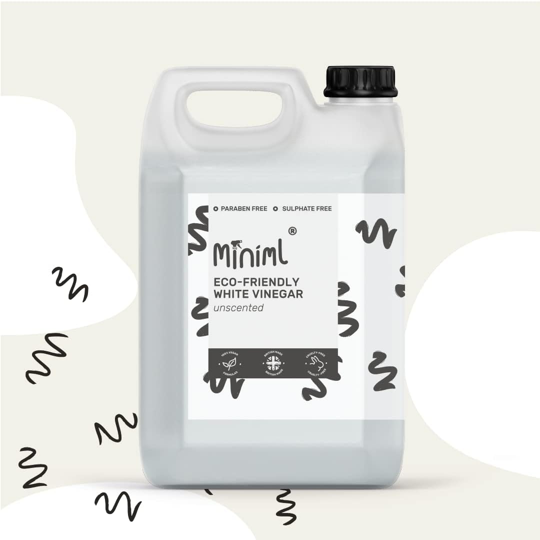 Miniml Eco White Vinegar Cleaning - All Natural Multi-Surface & Multi-Purpose Cleaner, Limescale Remover, Laundry Softener & More - 100% Vegan & Cruelty Free (5L (Pack of 1)