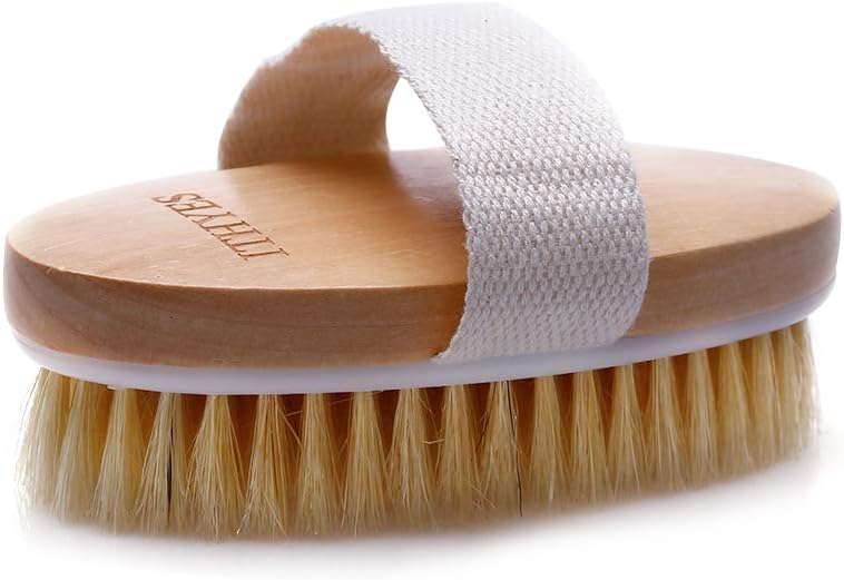 Ithyes Dry Brushing Body Brush Exfoliating Brush Natural Bristle Bath Brush for Remove Dead Skin Toxins Cellulite,Treatment,Improves Lymphatic Functions,Exfoliates,Stimulates Blood Circulation