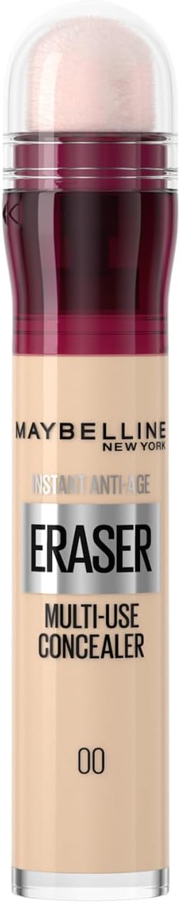Maybelline Concealer Instant Anti Age Eraser Eye, Dark Circles and Blemish, Ultra Blendable Formula Dermatologist Tested & Suitable for Sensitive Skin 00 Ivory