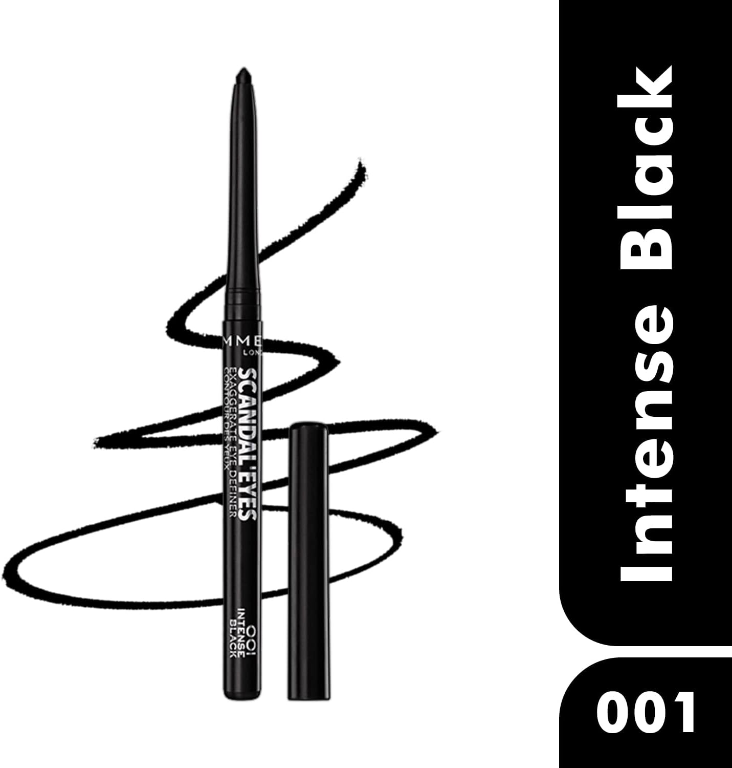 Rimmel London Scandaleyes Exaggerate Eye Definer, 001 Intense Black, 0.35g