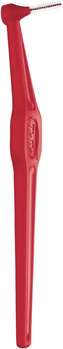 TePe Interdental Brush Angle, Red, 0.5mm/ISO 2, 6pcs, Interspace Cleaning, Plaque Remover for Teeth with Narrow Gaps, ensures Strong Gums and Teeth