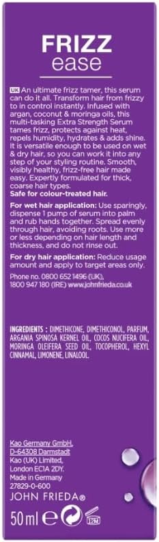 John Frieda Frizz Ease All-in-1 Extra Strength Serum 50ml for Thick Coarse Hair