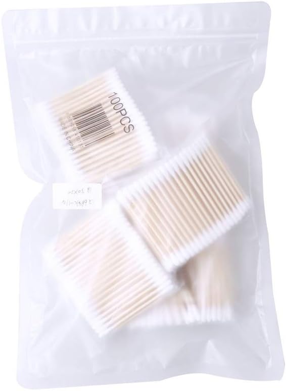 600 pk Bamboo Cotton Buds (6 x 100) by ZHIYE, 100% Biodegradable Cotton Swab with Wooden Handles for Cleaning Ear, Makeup,Keyboard,Wound etc