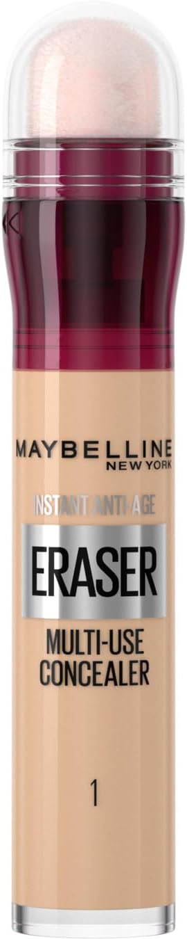 Maybelline Concealer Instant Anti Age Eraser Eye, Dark Circles and Blemish, Ultra Blendable Formula , Dermatologist Tested & Suitable for Sensitive Skin 01 Light