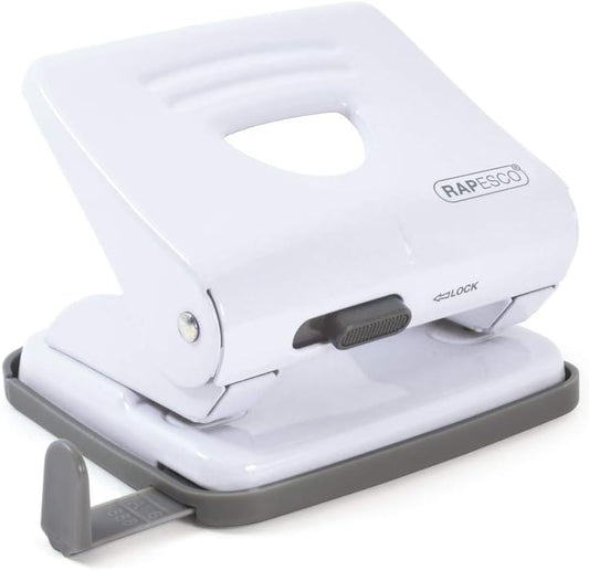 Rapesco 1399 825 2-Hole Metal Punch, 25 Sheet Capacity, White