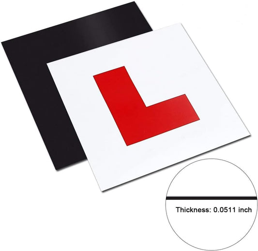Onarway Fully Magnetic Car L-Plates Red L Plate 2 Pack for Car Magnetic Extra Thick Strong Learner Plates, No Melting No Blow off Easy to Move without Scratching Painting off