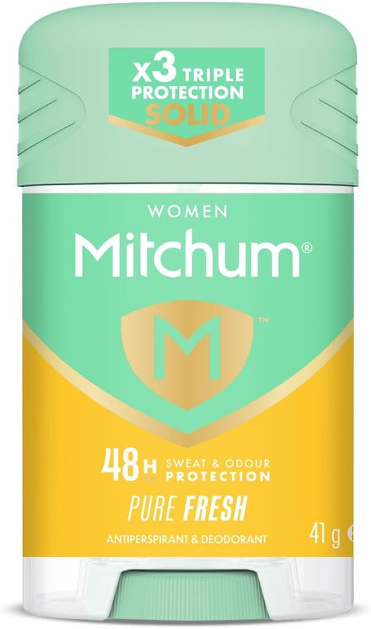 Revlon Mitchum Women Triple Odor Defense 48HR Protection Deodorant Stick and Antiperspirant Pure Fresh, Dermatologist Tested, 41 g (Pack of 1)