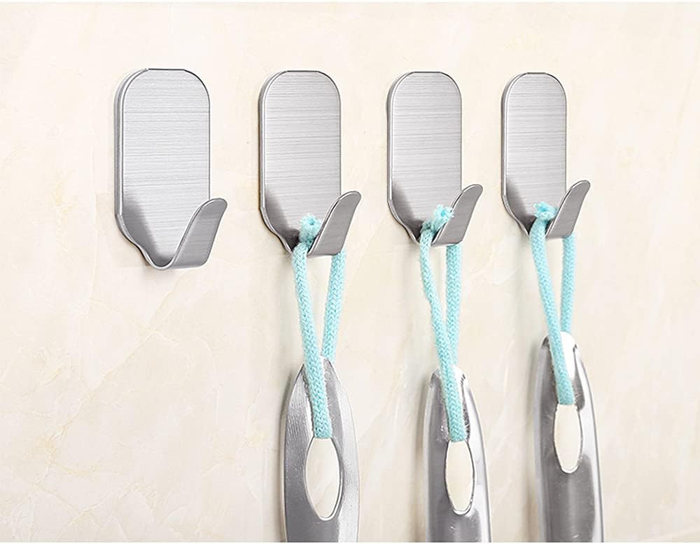 Kiemeu Small Sticky Hooks for Hanging Extra Strong Self Adhesive Hooks Heavy Duty Stick On Hooks for Walls, Wall Hangers Without Nails, Pack of 10