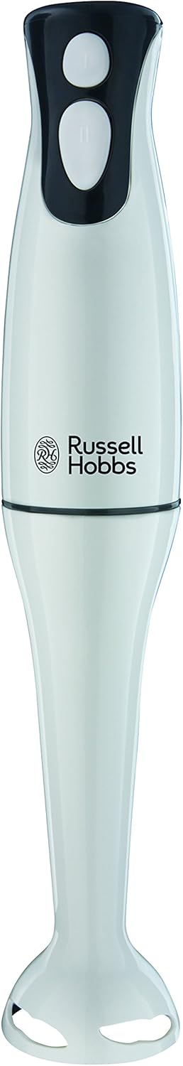 Russell Hobbs Food Collection Electric Hand Blender, 2 Speeds and Pulse Technology, Detachable blending leg for easy cleaning, Stainless steel blades, 200W, 22241, White [Energy Class A]
