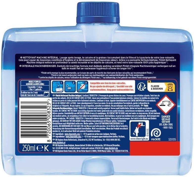 Finish Dishwasher Machine Cleaner | Original | 2 Washes (250ml x 2) |Deep Cleans and Helps to prolong life of your dishwasher