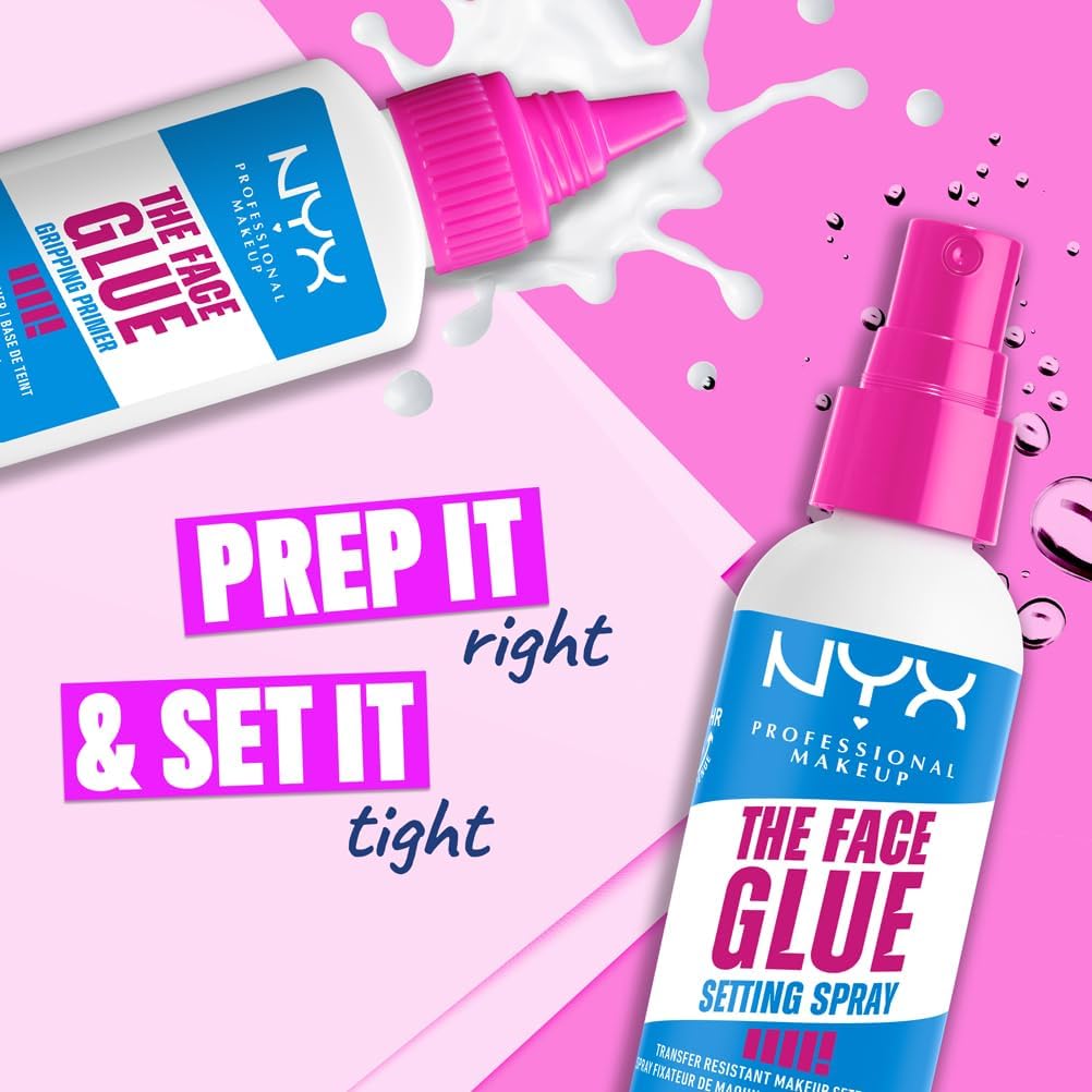 NYX Professional Makeup Face Primer, Gripping Primer, Offers Up to 24HR Hydration, Long-lasting Wear, The Face Glue, 35ml