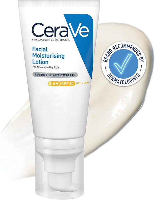 CeraVe AM Facial Moisturising Lotion Normal To Dry Skin 52ml With UV Protection And 3 Essential Ceramides