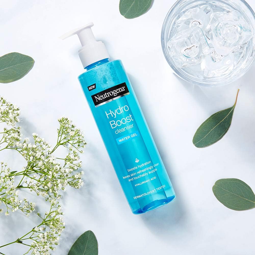 Neutrogena Hydro Boost Water Gel Facial Cleanser, with Hyaluronic Acid for Dry or Dehydrated Skin 200ml