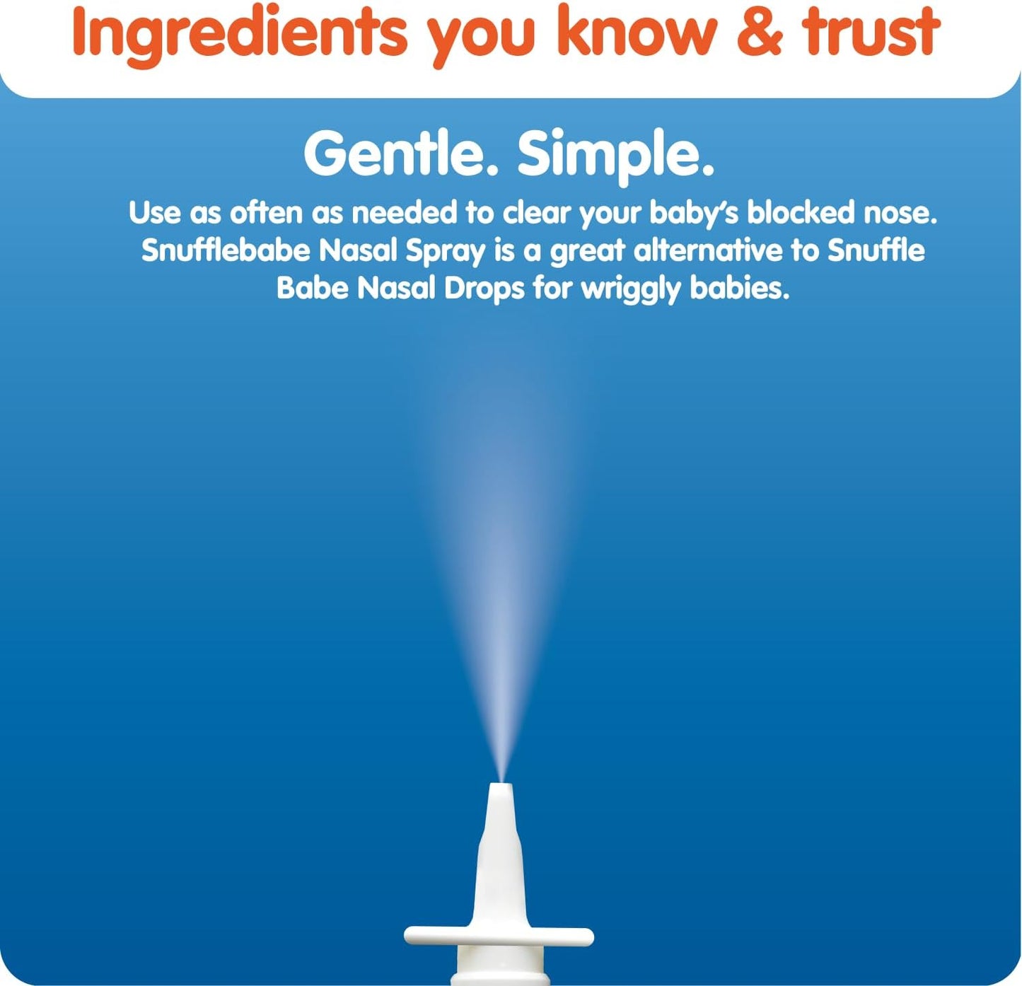 Snufflebabe Nasal Spray Saline Solution - Instant Congestion & Hayfever Relief - Suitable from Birth (15ml)