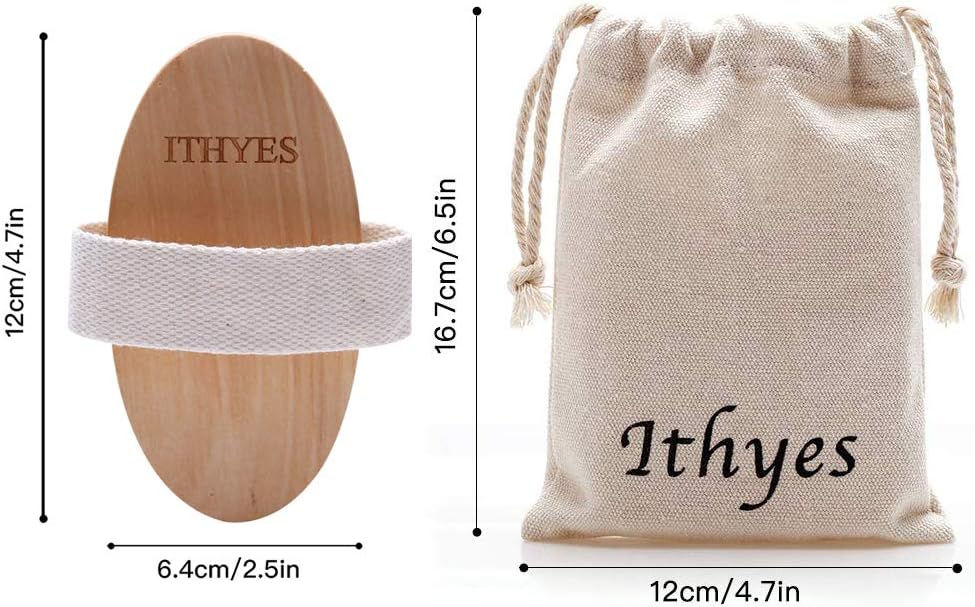 Ithyes Dry Brushing Body Brush Exfoliating Brush Natural Bristle Bath Brush for Remove Dead Skin Toxins Cellulite,Treatment,Improves Lymphatic Functions,Exfoliates,Stimulates Blood Circulation