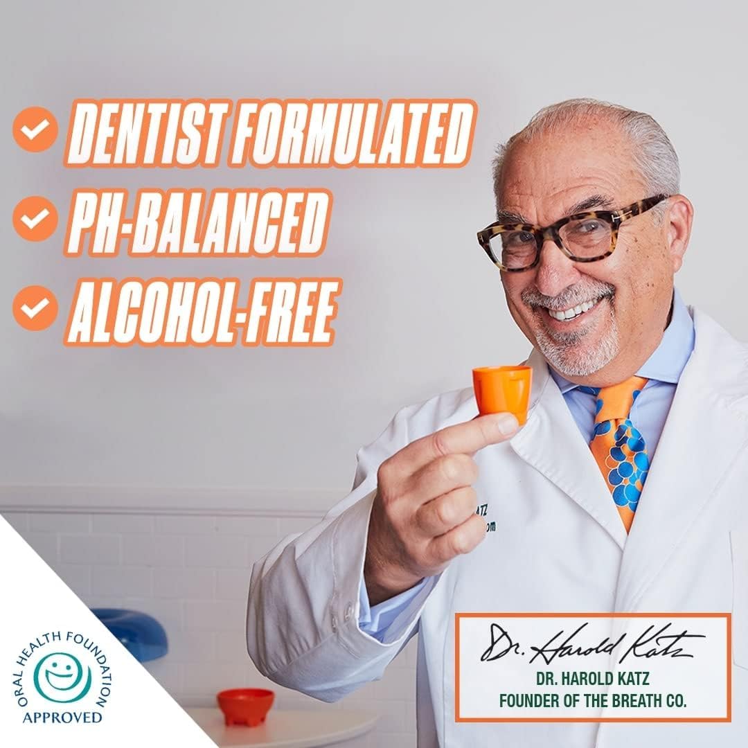 The Breath Co. Alcohol Free Mouthwash. Dentist Formulated Oral Rinse for 12 Hours of Fresh Breath, Icy Mint Flavour, 500 ml