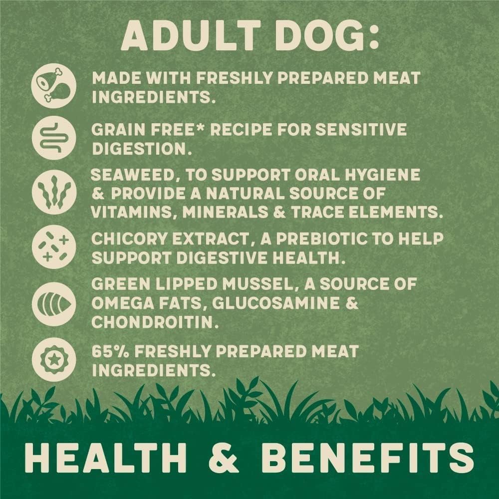 Harringtons Complete Wet Tray Grain Free Hypoallergenic Adult Dog Food Meaty Bumper Pack 16x400g - Chicken, Lamb, Beef & Turkey - Made with All Natural Ingredients
