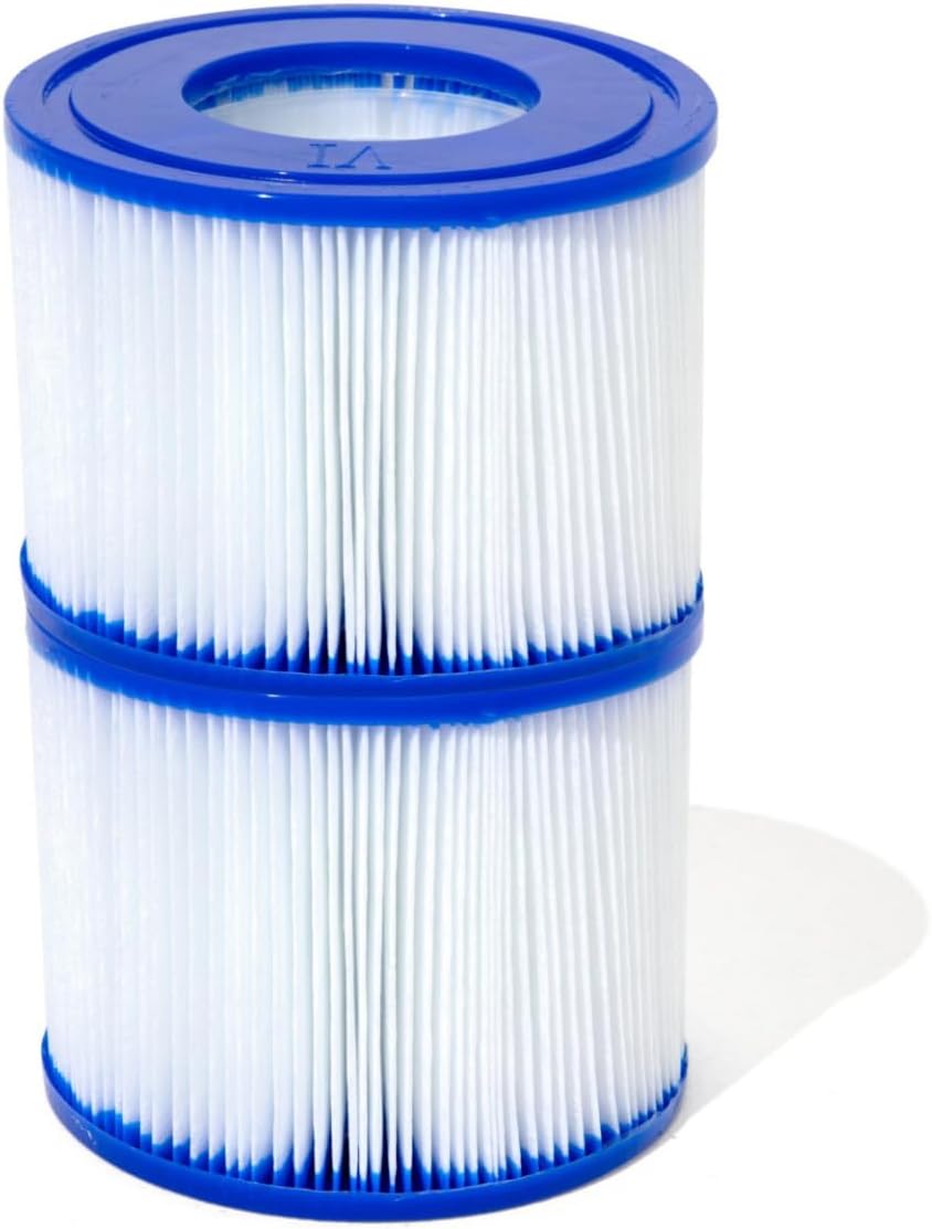 Bestway Lay-Z-Spa Hot Tub Filter Cartridge VI for All Lay-Z-Spa Models - Pack of 2, White