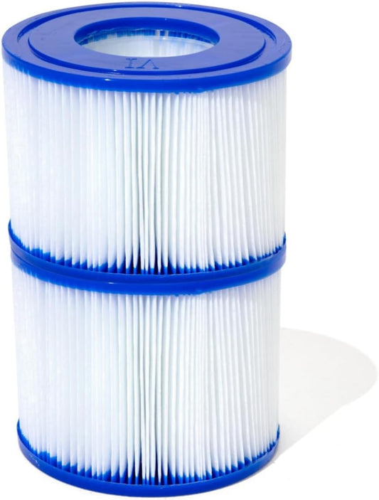 Bestway Lay-Z-Spa Hot Tub Filter Cartridge VI for All Lay-Z-Spa Models - Pack of 2, White