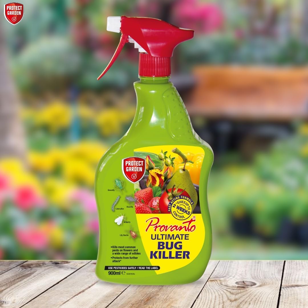 Provanto Ultimate Bug Killer, 1L - Fast Acting Bug Spray with Up To 2 Weeks Protection From Pests, Contact Insecticide for Indoor & Outdoor Plants