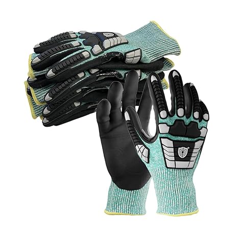 NITREX 295RP 5 Pairs of Impact Protection Work Safety Gloves, NitreGuard® Technology · NitreGrip® Technology, Sandy Nitrile Palm Coated, Cut Resistant Glove, Size 8, Medium