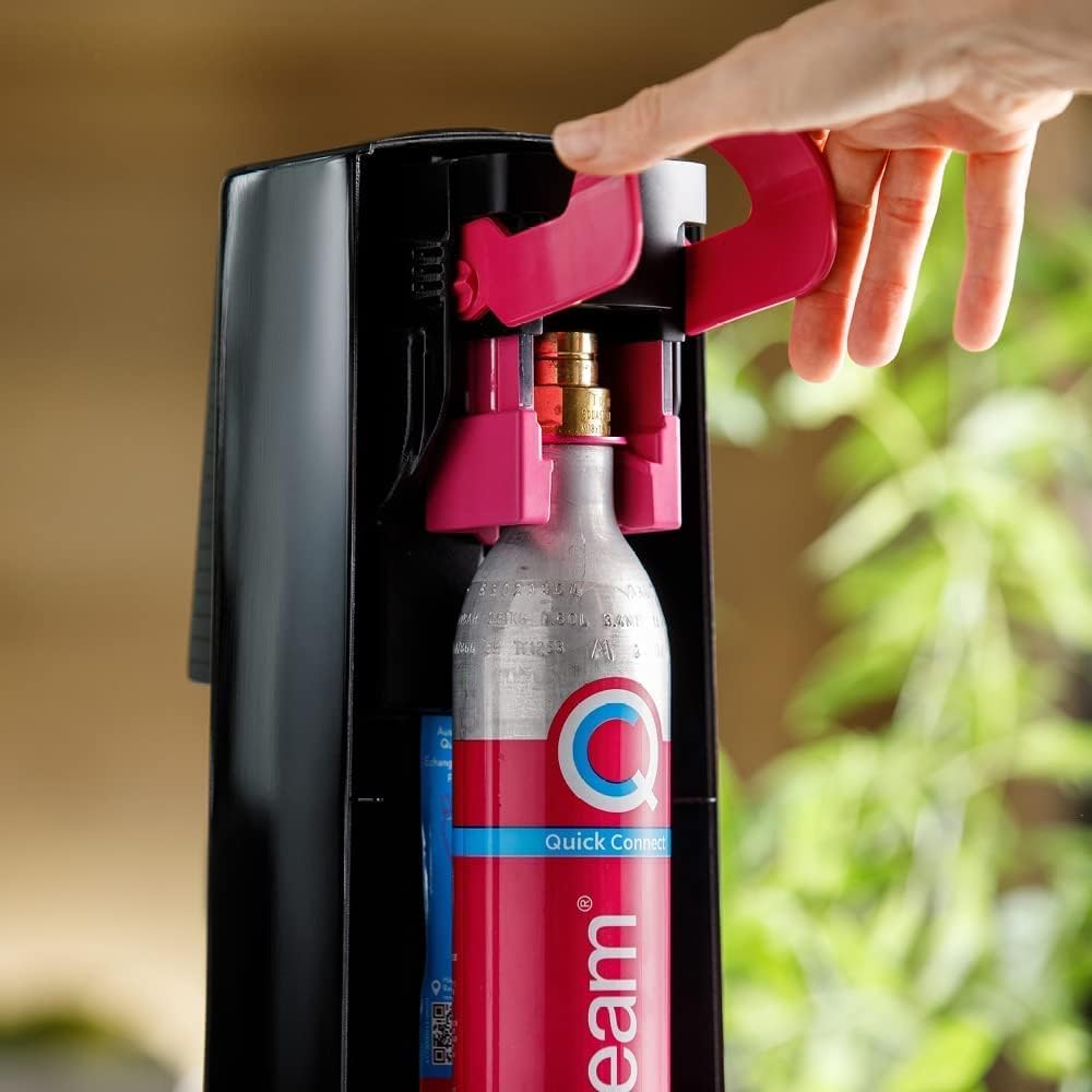SodaStream - CO2 Cylinder for Sparkling Water Maker, Quick Connect Gas system, Makes 60 Litres Fizzy Drinks, Compatible with Terra, Duo and Art, Reduce Plastic Waste, Pink