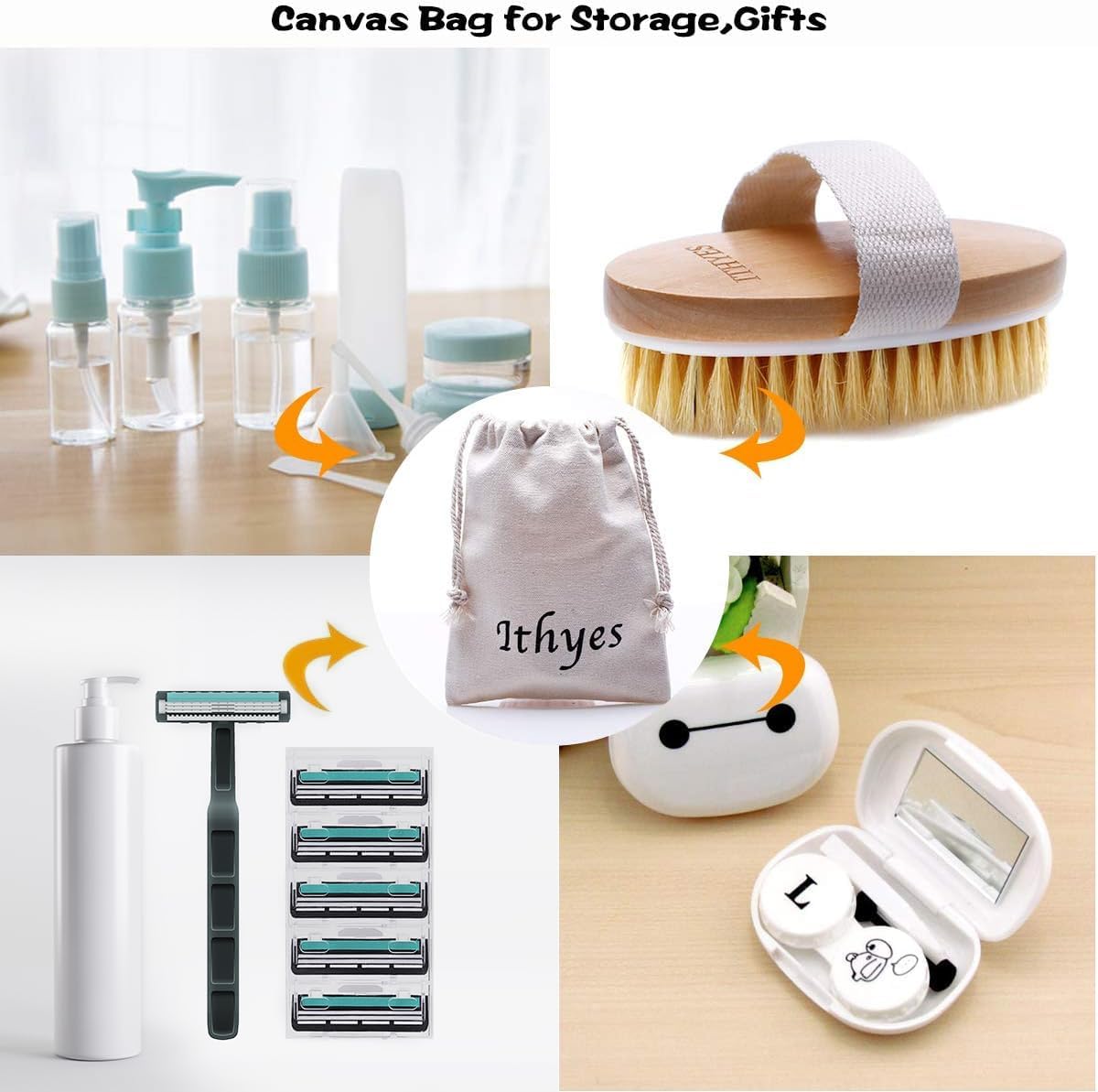 Ithyes Dry Brushing Body Brush Exfoliating Brush Natural Bristle Bath Brush for Remove Dead Skin Toxins Cellulite,Treatment,Improves Lymphatic Functions,Exfoliates,Stimulates Blood Circulation