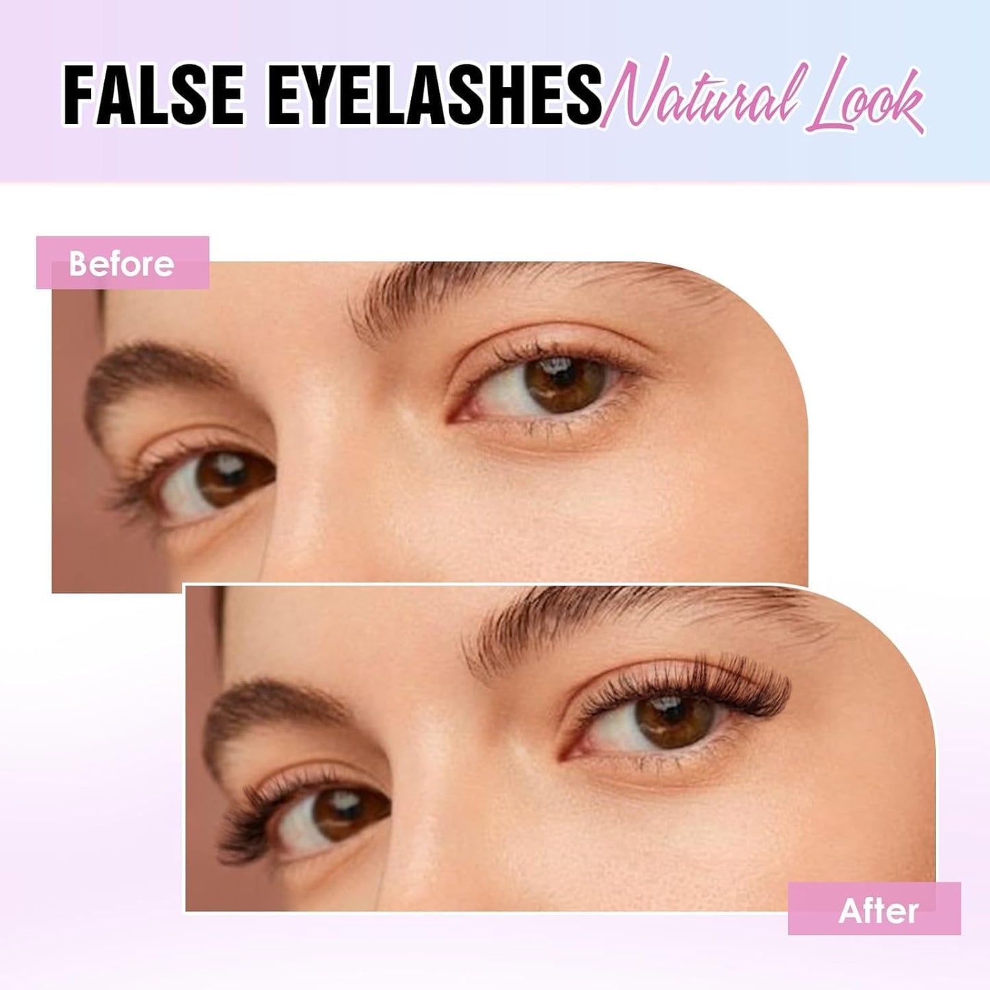 28 Pairs False Lashes - Natural Short Eyelashes, Mink Lash Pack - Cat Eye & Fox Eye Lashes