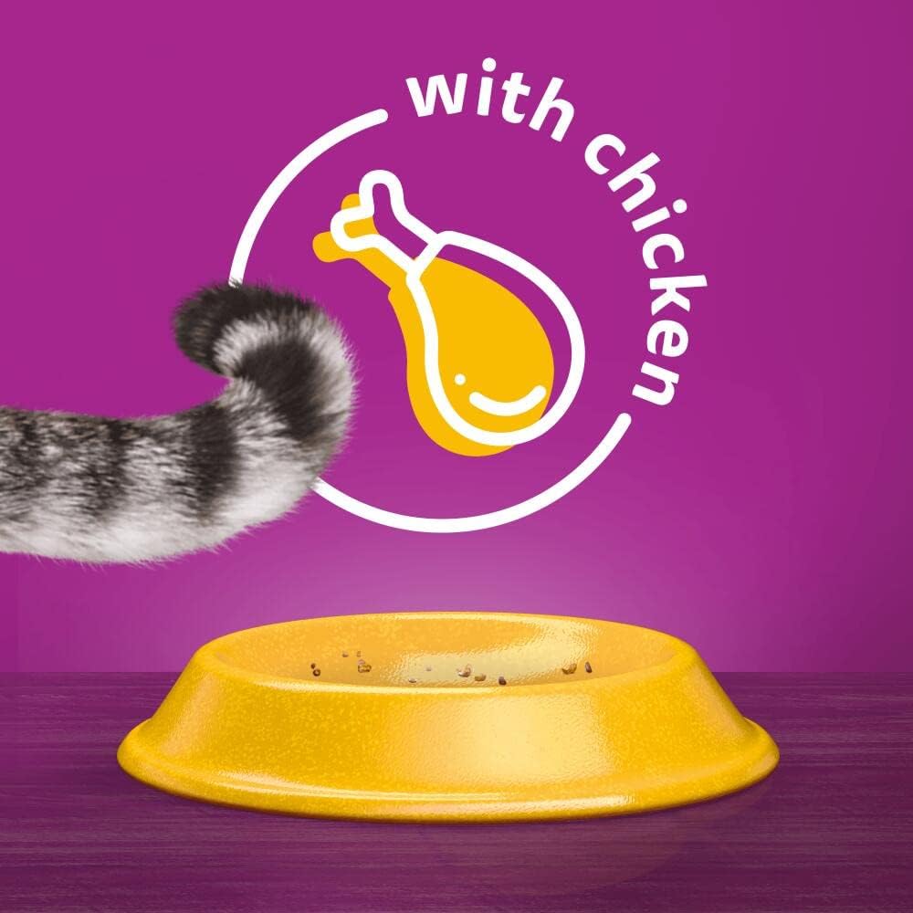 WHISKAS - 1+ Adult Dry Cat Food - 7kg - Biscuits Made with Chicken - Bulk Cat Food Bag