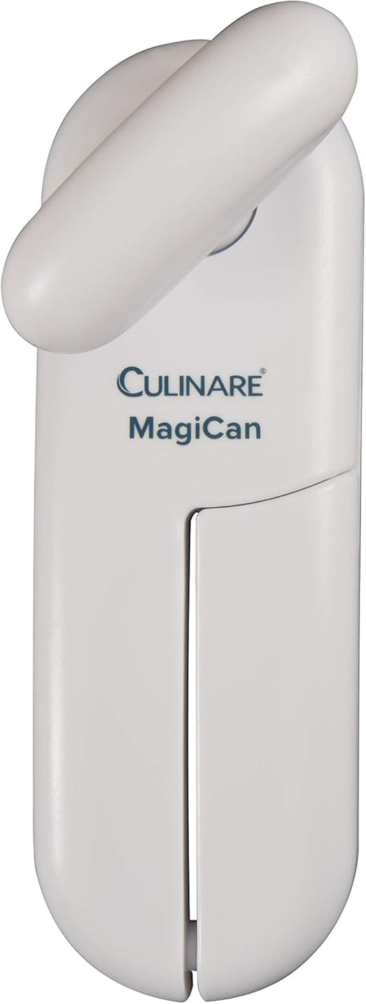 Culinare C10015 MagiCan Tin Opener, White, Plastic/Stainless Steel, Manual Can Opener, Comfortable Handle for Safety and Ease