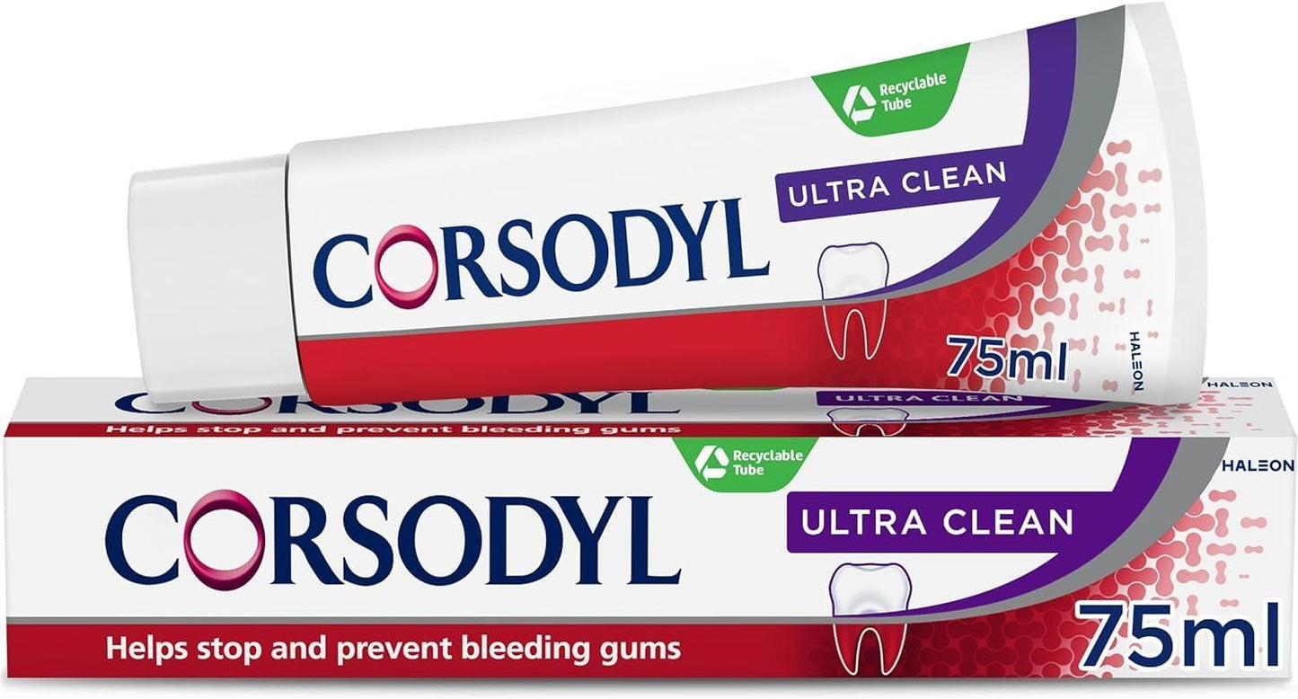Corsodyl Toothpaste Ultra Clean, Daily Gum Care, 75ml