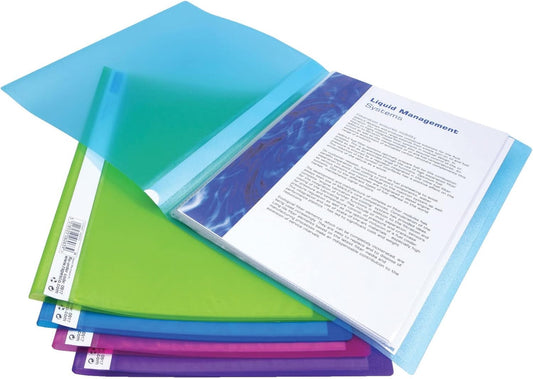 Rapesco 0915 A4 Flexi Presentation 10-Pocket Display Book, Assorted Colours, Pack of 10