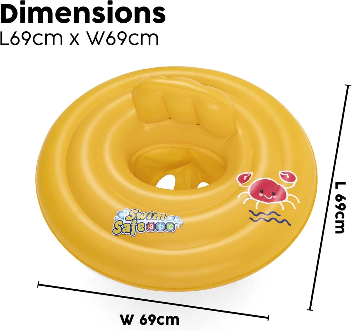 Bestway Swimming Float Inflatable for Infants | Round 3-Ring Inflatable Baby Boat Float for Toddlers Boys and Girls, Ages 0-12 Months
