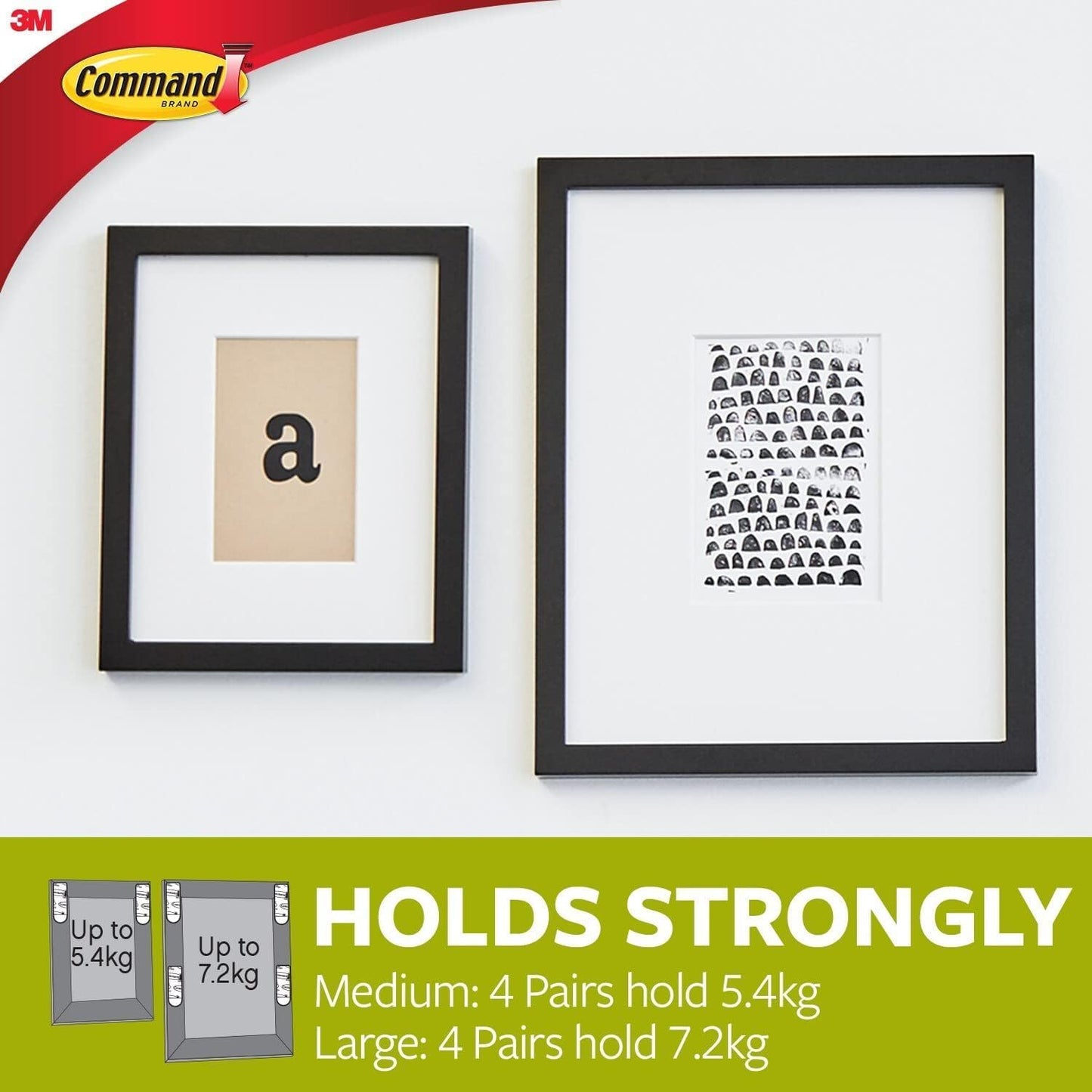 Command Picture Hanging Strips, Value Pack - 8 Pairs of Medium (16 Strips), 8 Pairs of Large (16 Strips) - For Pictures, Frames, Mirrors, Wall décor - Damage Free Hanging