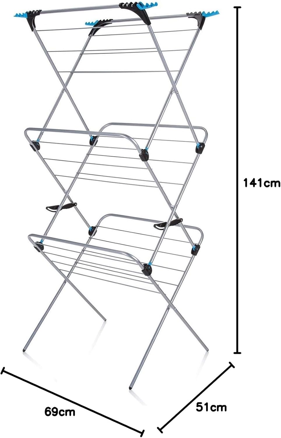 Minky 3 Tier Plus Clothes Airer, Silver
