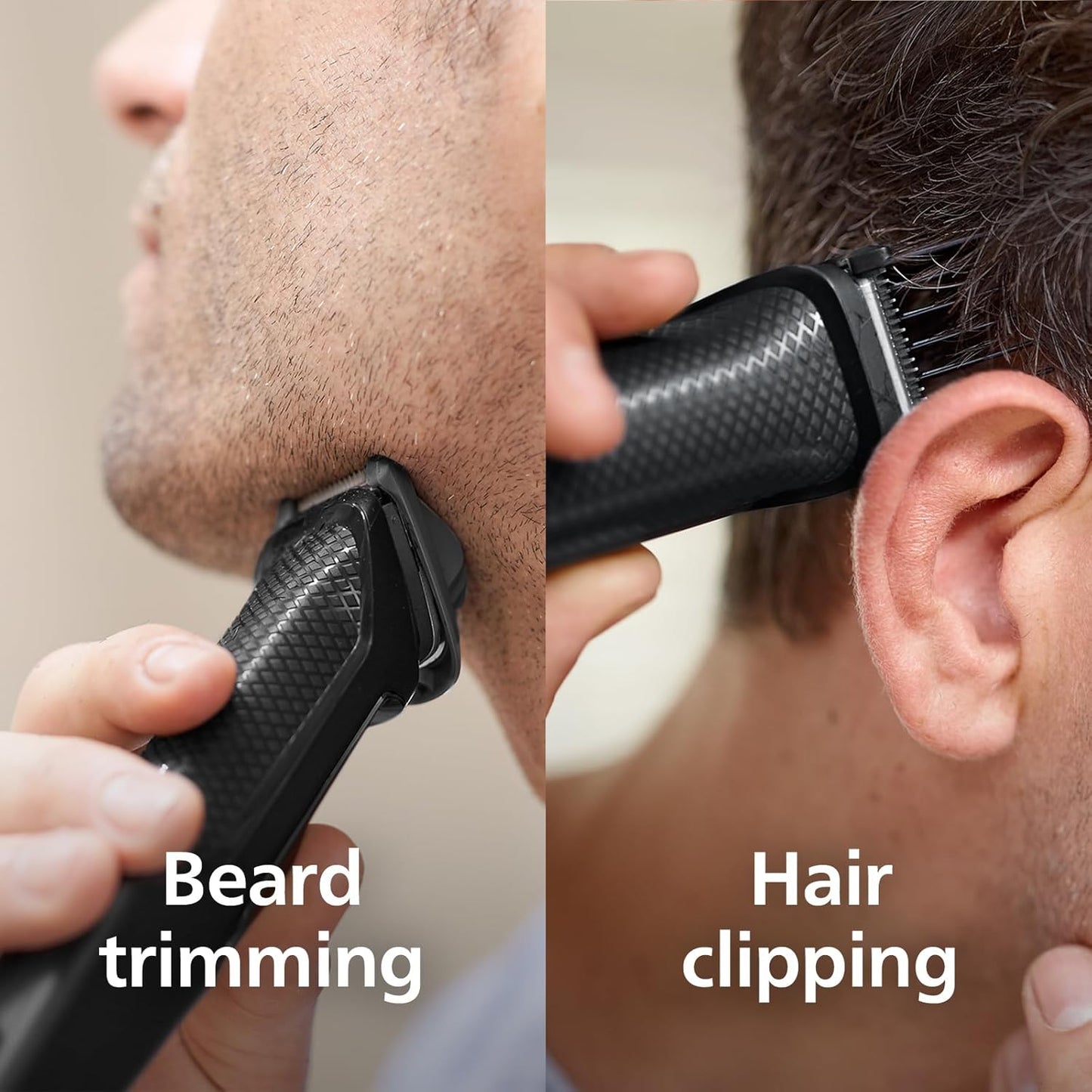 Philips 7-in-1 All-In-One Trimmer, Series 3000 Grooming Kit for Beard & Hair with 7 Attachments, Including Nose Trimmer, Self-Sharpening Blades, UK 3-Pin Plug-MG3720/33