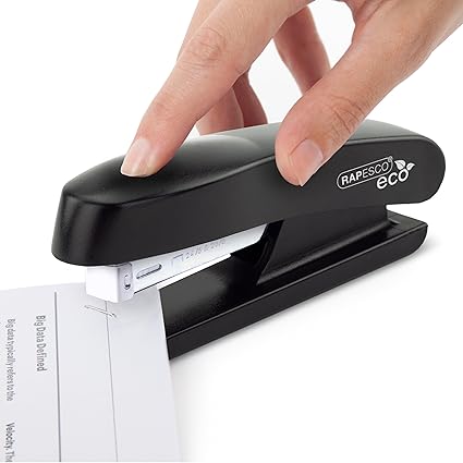 Rapesco 1756 Business Pack: 4 ECO Half Strip Staplers and 4 Boxes of 1000 26/6mm Staples, 20 Sheet Capacity, Black