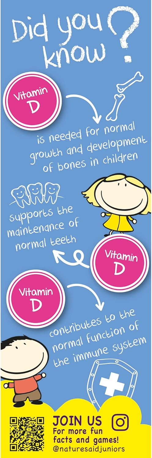 Natures Aid Mini Drops Vitamin D3 50ml for Infants & Kids - Bone, Teeth, Health & Immune System Support - Sugar Free, Vegan, Gluten-Free, Non-GMO - Growth Support for Children Age 0-5 Dropper Included