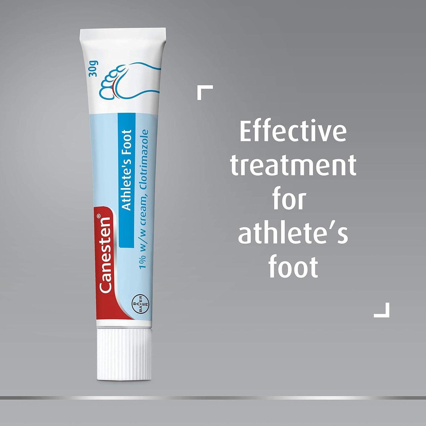 Canesten Athlete’s Foot 1% w/w Cream | Effective Athlete’s Foot Treatment | Soothes Itching | Destroys Athlete’s Foot Fungi | Antifungal Cream | Big pack |30 g (Pack of 1)