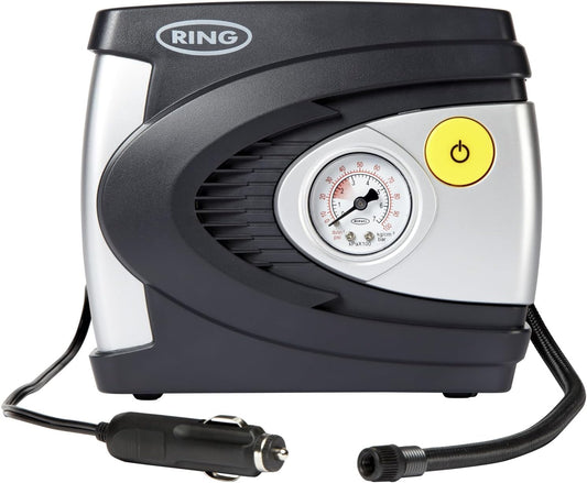 Ring RAC610 In-Car Air Compressor for Cars and Commercial Vehicles 12 V / 85 W / 100 psi / 7 bar, Includes Led Light