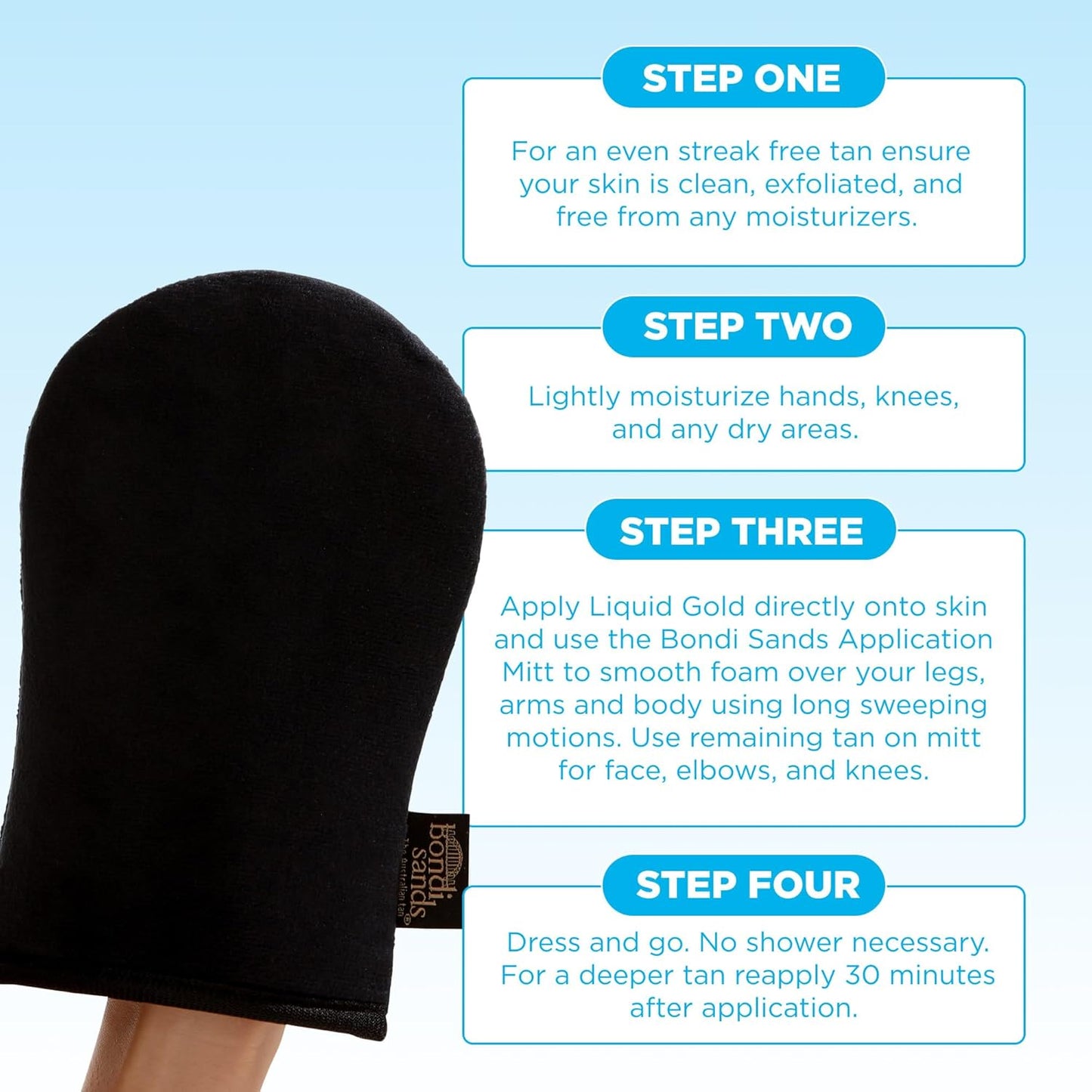 Bondi Sands Self-Tanning Application Mitt | Double-Sided Applicator Glove Prevents Stained Hands and Evenly Applies self tanner for a Flawless, Streak-Free Look, Washable + Reusable | Includes 1 Mitt