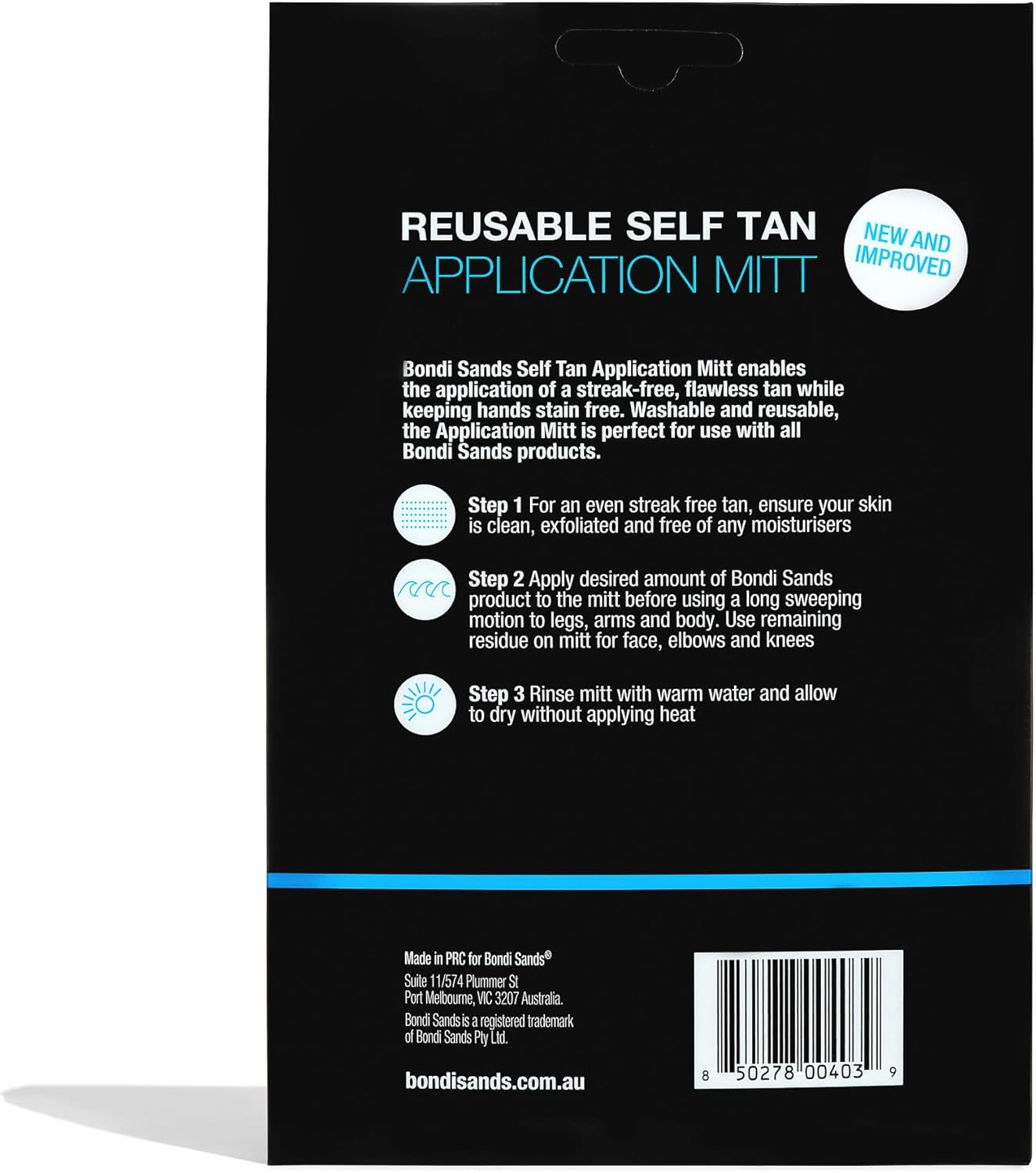 Bondi Sands Self-Tanning Application Mitt | Double-Sided Applicator Glove Prevents Stained Hands and Evenly Applies self tanner for a Flawless, Streak-Free Look, Washable + Reusable | Includes 1 Mitt