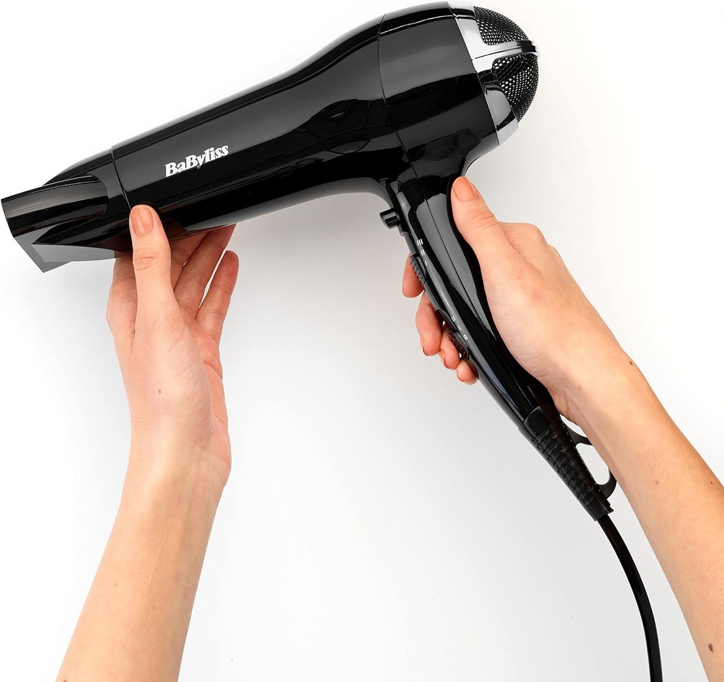 BaByliss Power Smooth Hair Dryer - Powerful and Lightweight, 2400W Fast Drying, Ionic for Frizz-Control, 3 Heat & 2 Speed Settings Plus Cool Shot, Black, 5736CU