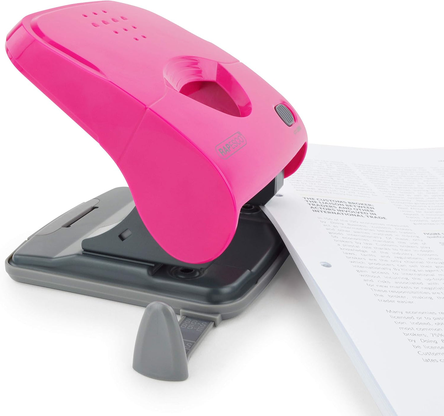 Rapesco 1527 X5-40ps Less Effort 2 Hole Punch, 40 Sheet Capacity, Hot Pink
