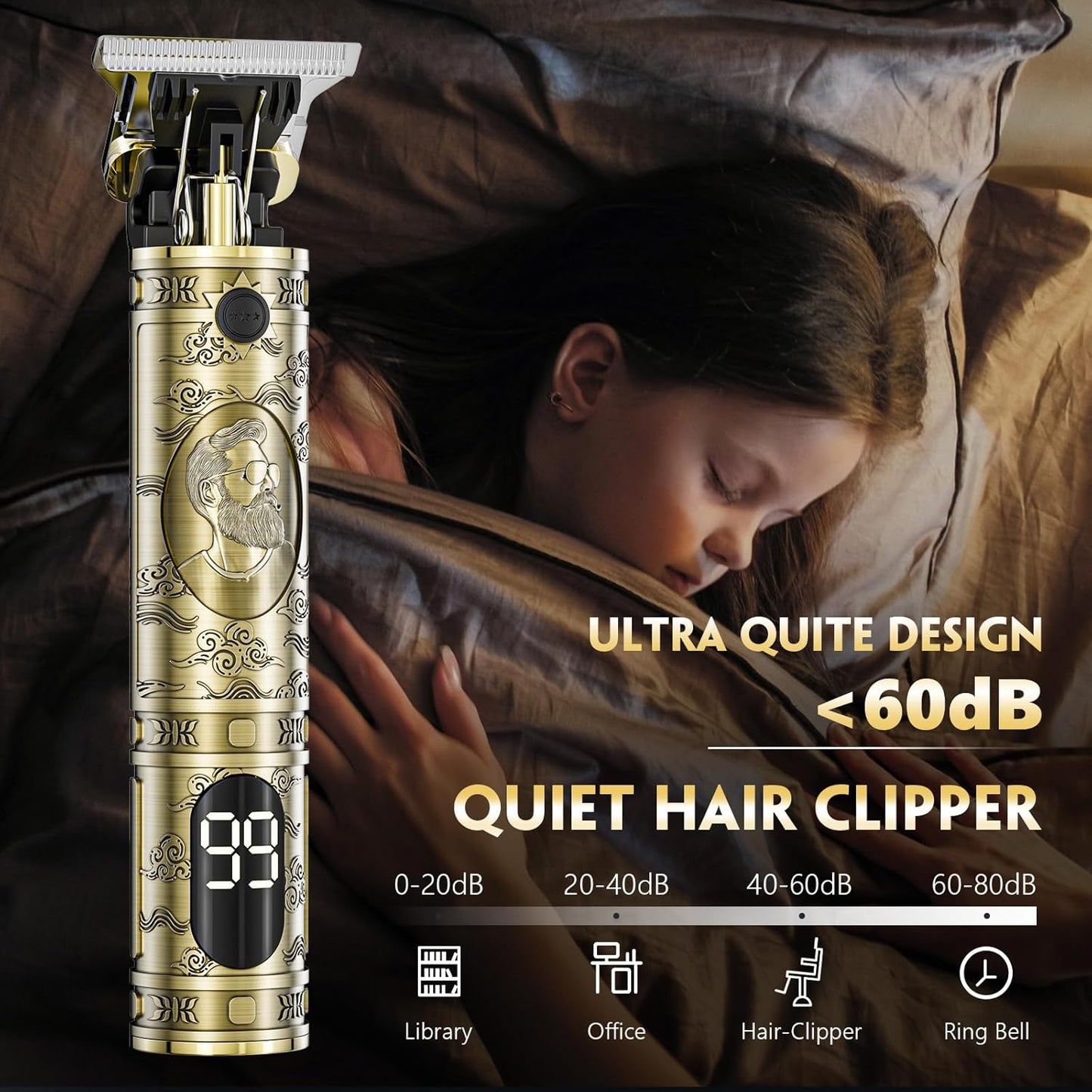 Beard Trimmer & Hair Clippers, Cordless Rechargeable Trimmer for Men, Premium Professional Barber Grooming Set with Zero Gapped T Blade Shaver & LCD Display Gift