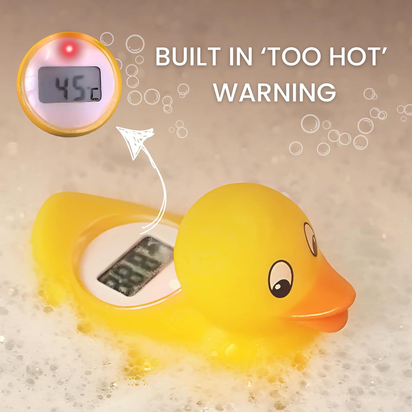 TensCare Digi Duckling Digital Water LCD Thermometer and Baby Bath Time Toy, yellow , Pack of 1