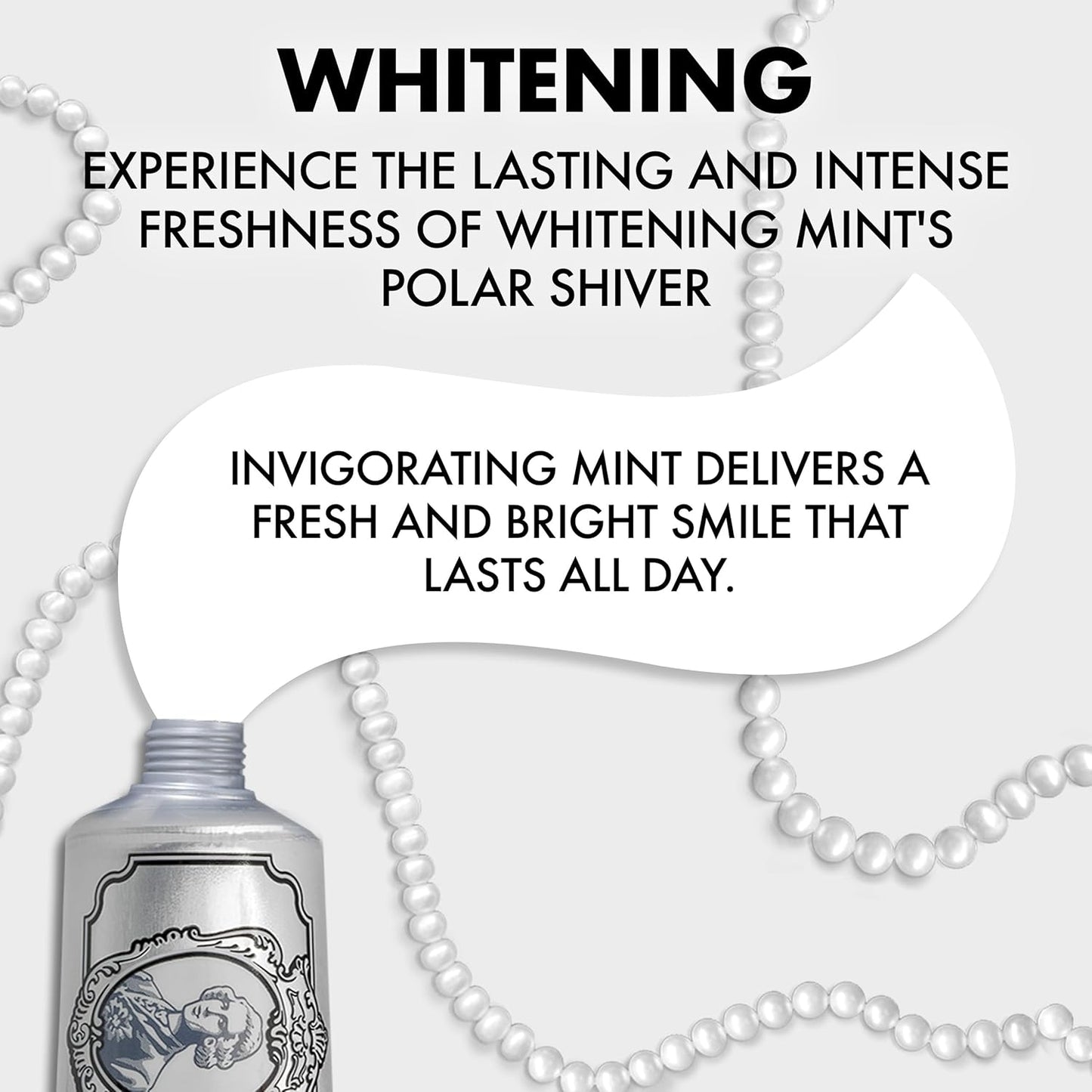 Marvis Whitening Toothpaste, Mint, 85ml, Promotes the Natural Whitening of the Teeth, Plaque Removal Toothpaste, Long-Lasting Freshness