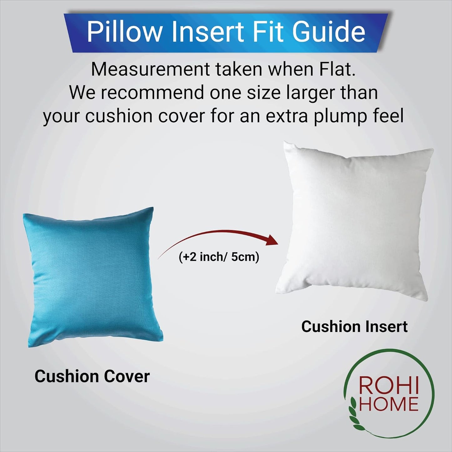 Rohi Set of 4 Hypoallergenic Cushion pads 45cm x 45cm - White polyster square Cushions - Standard stuffer pack of Cushion inserts 45cm x 45cm (Pack of 4 | 18"x18")