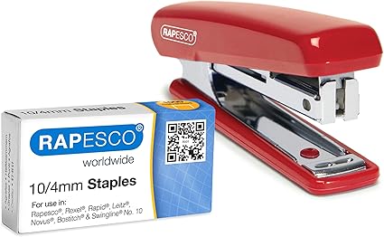 Rapesco PSE000AS Pocket Stapler with 1000 x 10/4 mm Staples, 12 Sheet Capacity, Random Assorted Colours